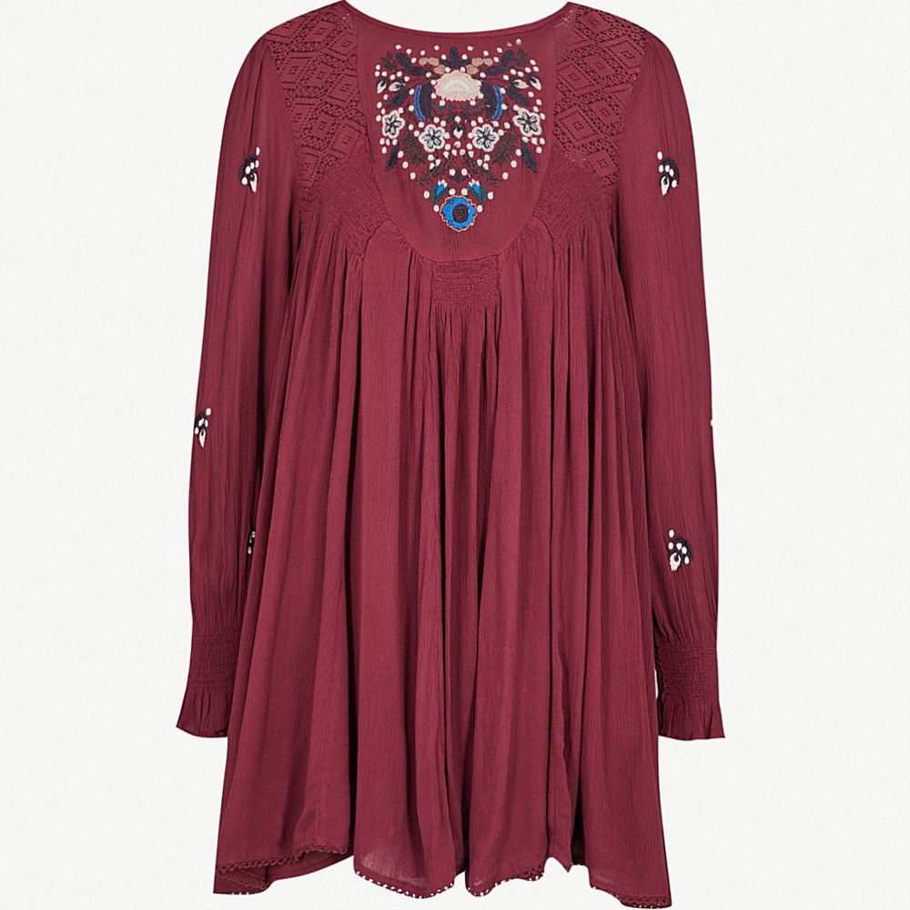 Free People Mohave Embroidered Purple Floral Dress - Picture 3 of 8